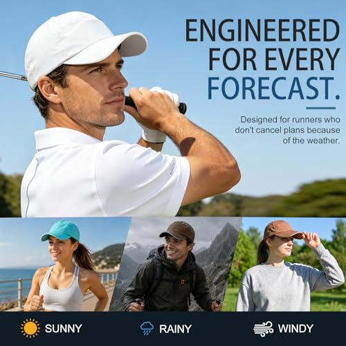 Image of Mens Waterproof Baseball Cap Womens Rain Hat Quick Dry Running Hat with Sweatband Outdoor Golf Breathable Sports Cap