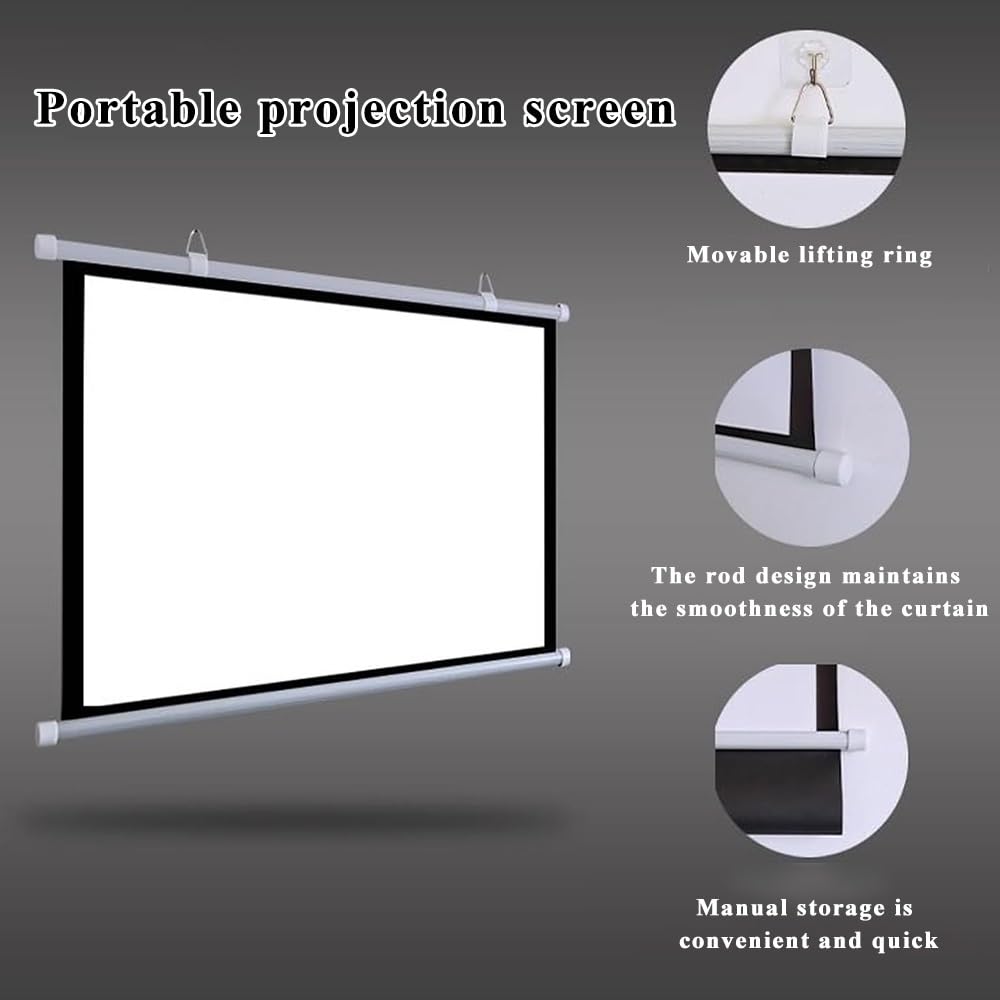 Schermo Di Proiettore Avvolgibile Manuale Telo Proiettore Portatile