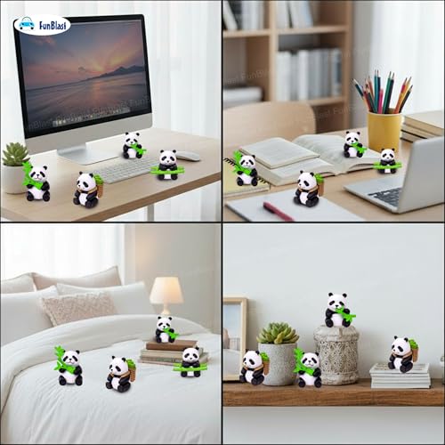 Image of FunBlast Panda Miniature Figurines - Decorative Showpiece, Gift for Him /Her, Diwali Deepwali New Year Home Decor, Bedroom, Living Room, Office, Table, Car Dashboard (Style-B)