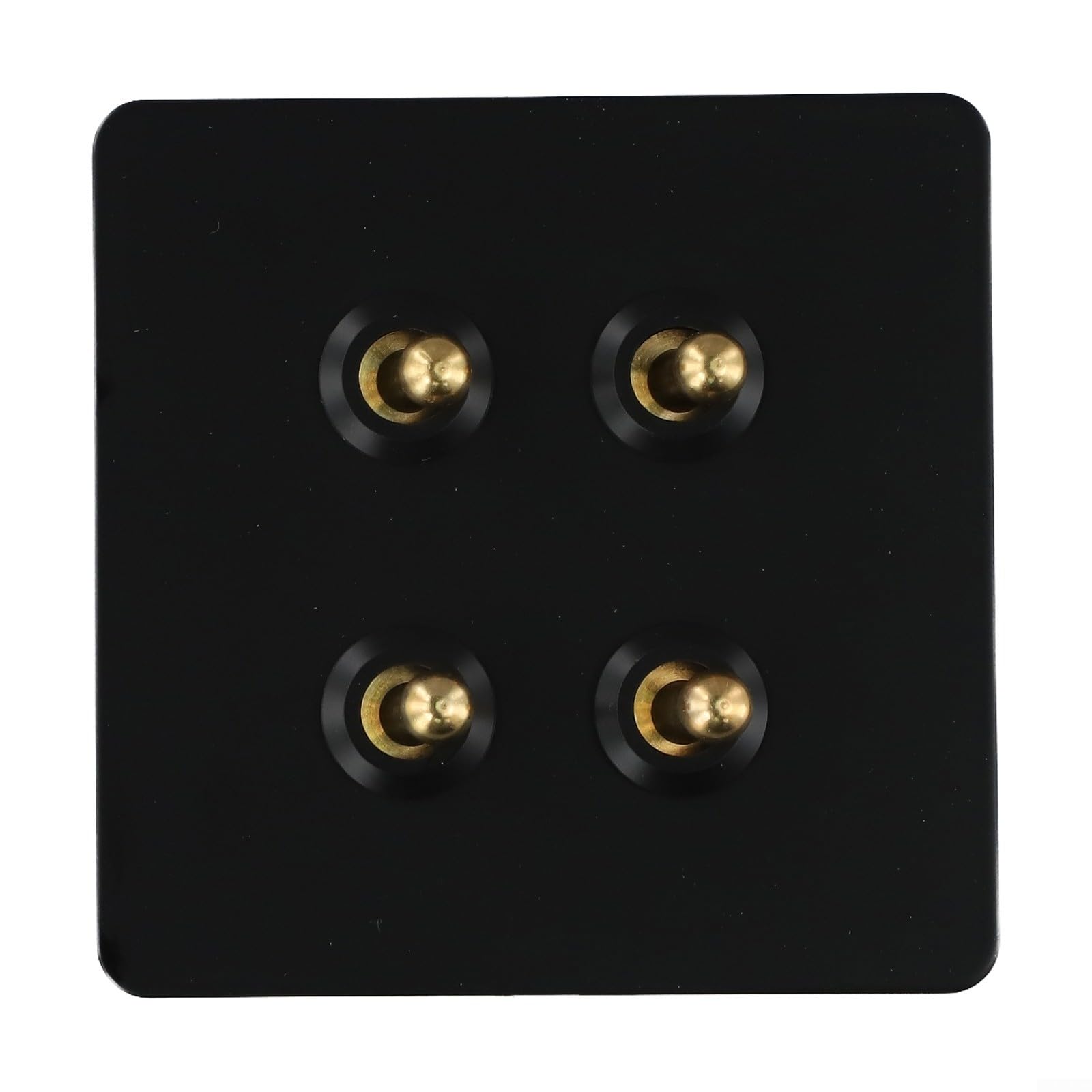 GANCEI Toggle Switch, 86 Type Stainless Steel Panel Wall 2-way Toggle Light Switch With Brass Rod 1 Way 2 Way For Lighting Control(4 Gang)