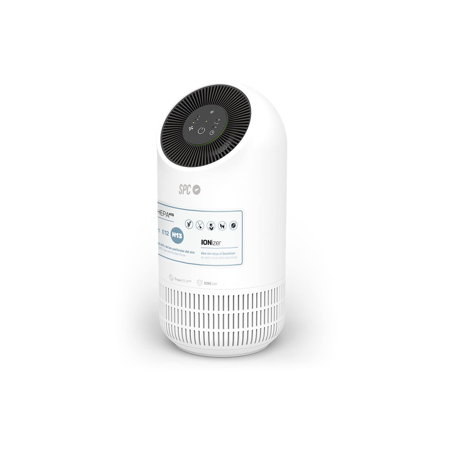 SPC SPIRARE ION Wi-Fi Smart Air oczyszczacz powietrza do 32m2, 4 fazy filtrowania, filtr True HEPA 13, jonizator, super cichy, kompatybilny z asystentami głosowymi