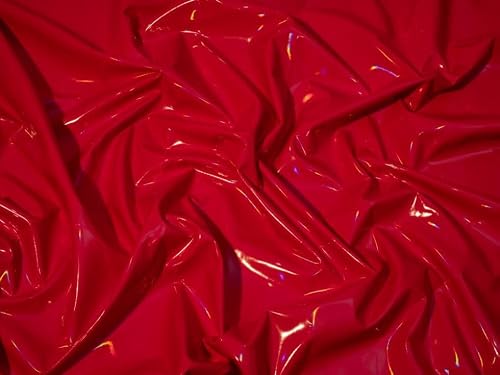Image of Minerva Core Range Red Hi Shine Glossy PVC Vinyl Fabric for Bag Making, Dressmaking & Upholstery - 138cm Wide - per metre