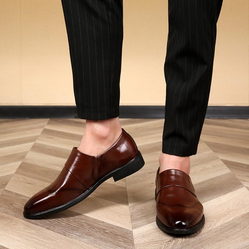 YZABEL Men's Slip-On Leather New Oxford Shoes Classic Lace-up Formal Oxford Business Meeting Office Work Shoes3