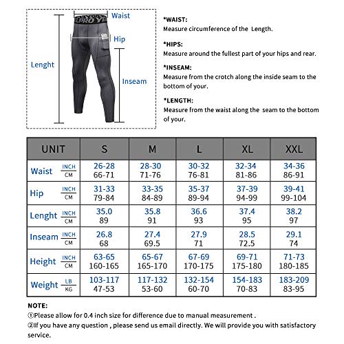 N/H Men's Compression Pants Workout Athletic Leggings Quick Dry Running Gym Tights Base Layer With Pockets By Dazzle Youth (Grey Xxl) #TOP6