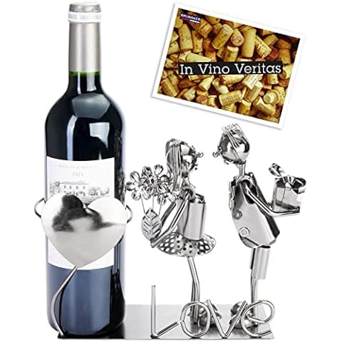 BRUBAKER Heart-Shaped Wine Bottle Holder Cover