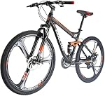 S7 Vélo de montagne à suspension complète, 21 vélo de vitesse 27.5 pouces Hommes Vélos MTB Freins à disque Daul (3 Roues tournantes)