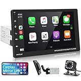 Hodozzy Single Din Apple Carplay Car Stereo, 9 Inch Detachable Touch Screen Car Radio with...