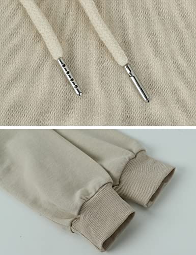 Yimoon Women's Casual Workout Long Sleeve Crop Tops Zip Up Hoodies Sweatshirts(Lightkhaki-M) #TOP3