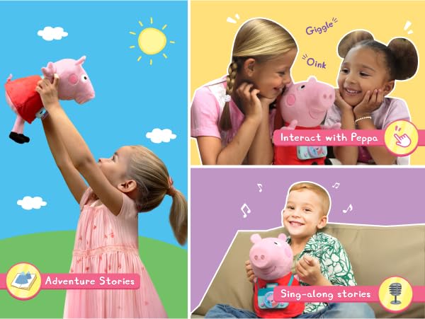 Shifu Peppa Pig Toy | Singing & Talking Plush | Interactive Soft Toy for Kids 3+ | Bluetooth Play with Rhymes, Stories & Pretend Play | Birthday Gift for Girls & Boys 1