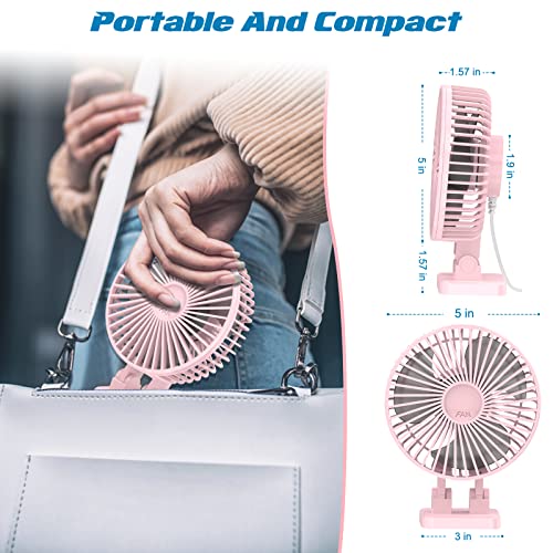 Usb Fan For Desk, Mini Desk Fan, 3 Speed In Single Button, Rotation Strong Wind Desktop Cooling Fan, Quite Mini Personal Fan For Home Office Table, 5Inch (Pink) #TOP5
