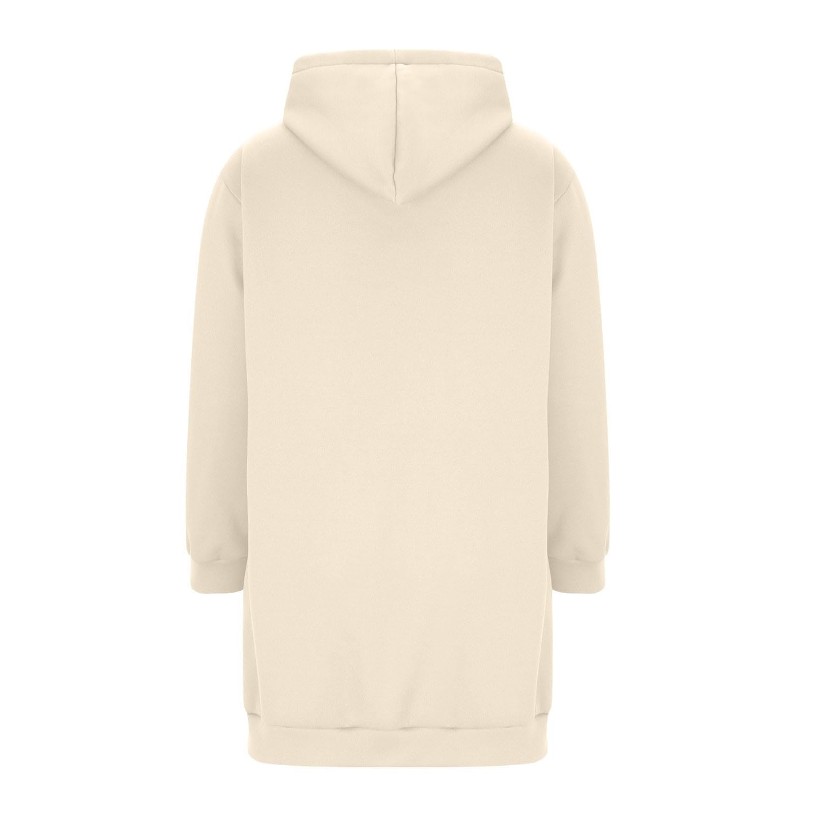 Generisch Felpa lunga con cappuccio da donna taglie forti, maglione casual con tasche con coulisse per l'uso quotidiano in autunno e inverno