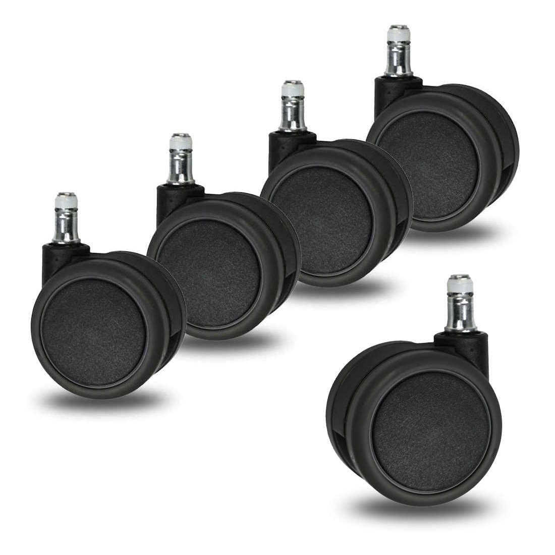 Sedus Stoll - Set di 5 Ruote di Sicurezza Doppie SR-01 - Perno 11mm - Per Sedie da Ufficio - Frenata in Base al Carico - Qualità Tedesca (Scelta: Pavimenti Duri o Morbidi)