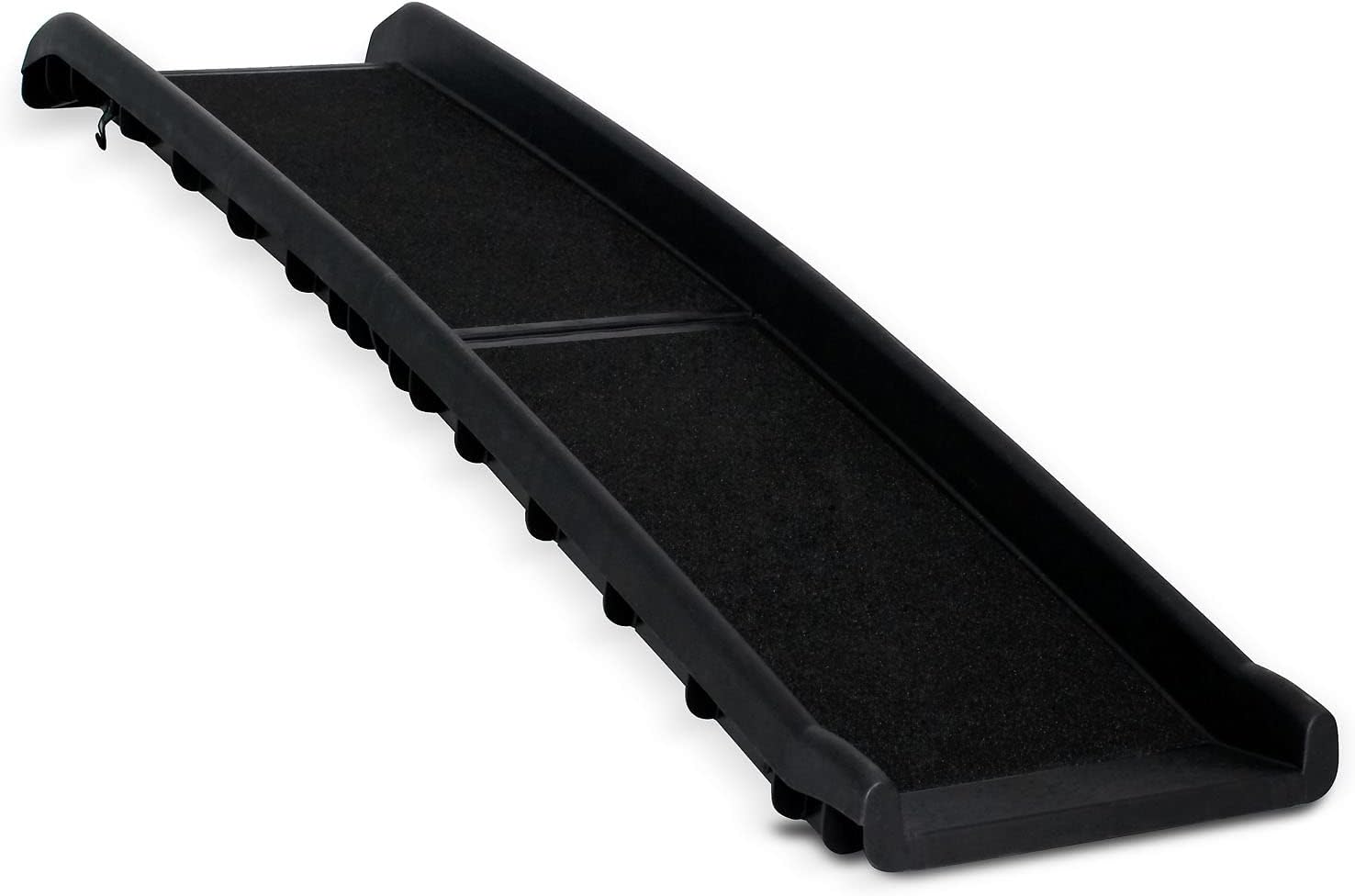 lionto Car Ramp for Dogs up to 90 kg, Solid Dog Ramp for Boot Sills, 156 x 40 cm, Foldable and Robust Dog Stairs with Non-Slip Surface, Joint-friendly Animal Ramp, Black