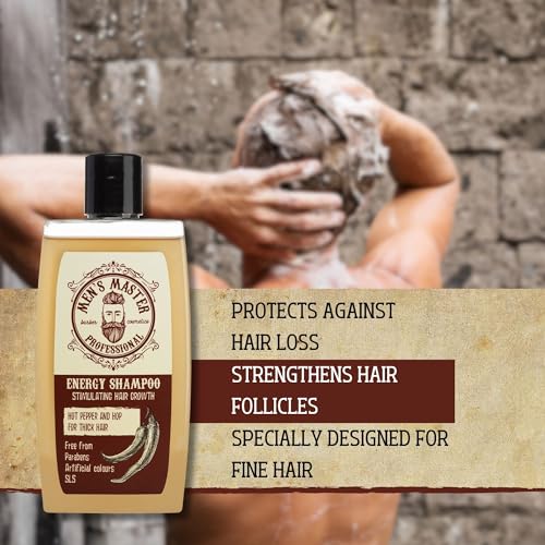 Men's Master Stimulating Shampoo for Men | Enriched with Red Chile, Caffeine and Hops | Hair Stimulating | Fresh and Masculine Scent | Paraben Free | Moisturizing | Strengthening Shampoo | 260 ML - Image 4