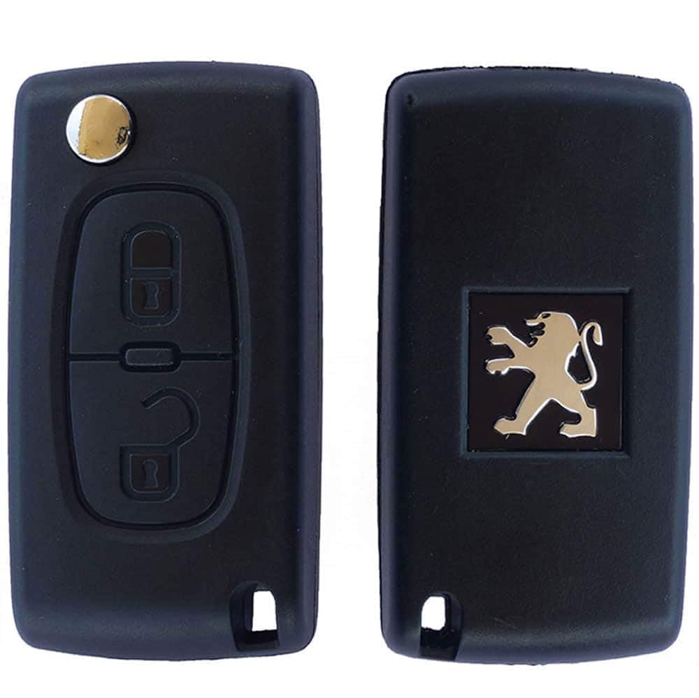 Replacement 2 Button Remote Car Key Fob Case CE0536 with HU83 Flip Blade Suitable for Peugeot 107 207 208 307 308 407 408 607 807 3008 5008 Expert Keys and Fobs for Cars and Vans
