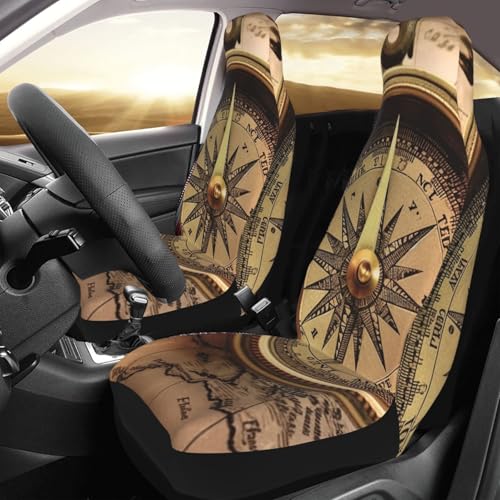 Housses de siège de voiture universelles (lot de 2) boussole pour SUV et camion