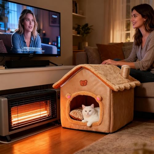 Lit pour chat d'intérieur chaleureux pour décorer le salon ou le balcon - 4