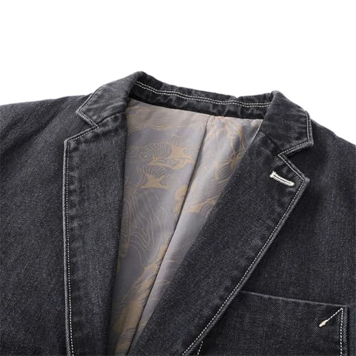 Men's Denim Blazers Oversized Male Outerwear Spring Autumn Streetwear Casual Suit Jacket3