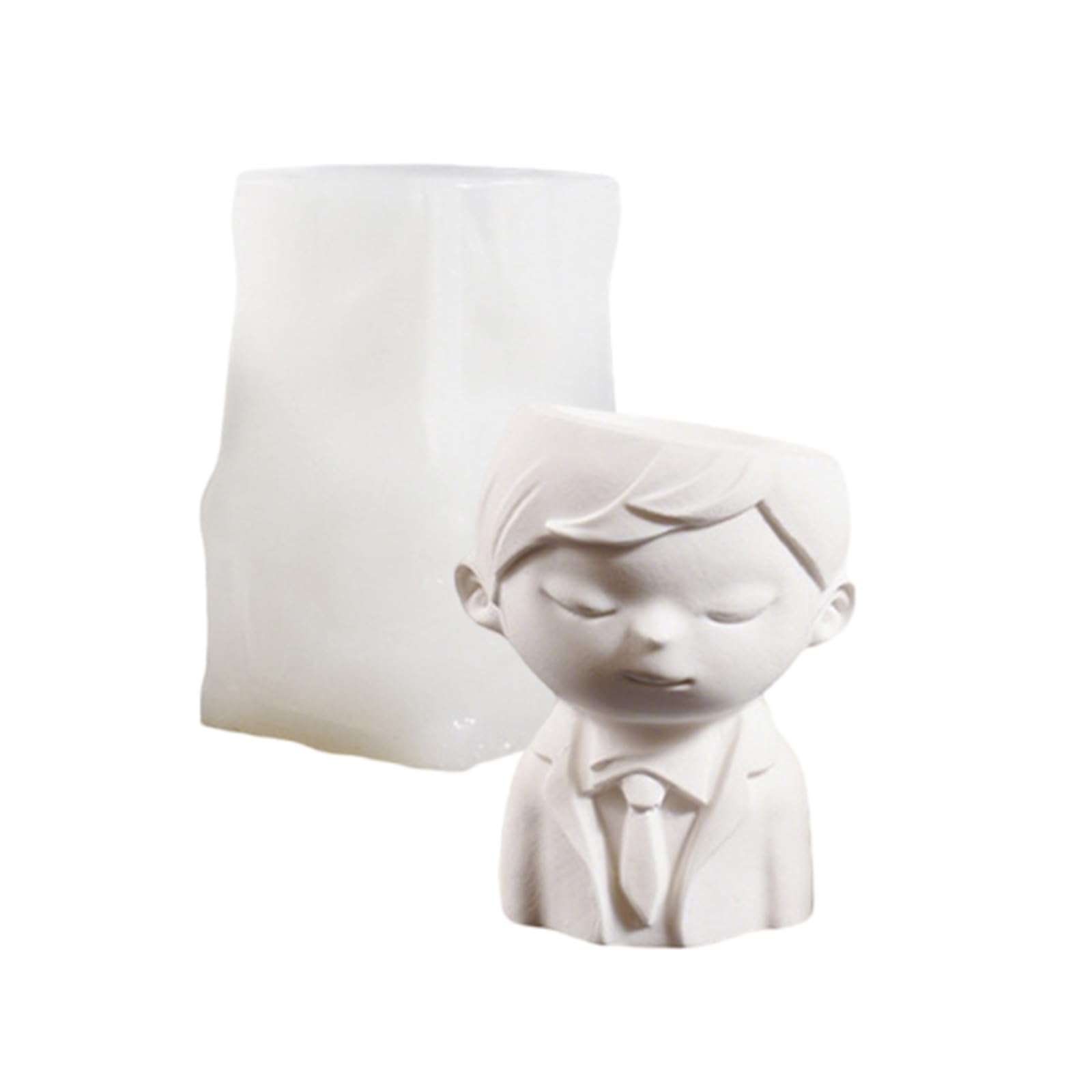 TQUXNGA Artistics Suit Boy Flower Pots Great for Crafting Customes Resin Art and Home Ornaments Suit Boy Container Silicone