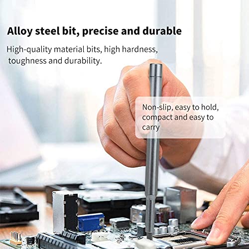 Image of 24 in 1 Screwdriver 24 Bits with Plastic Case for Cell Phone Laptop Watch Computer Electronics Glasses Repair Small Pocket Screwdriver Set Phillips Flathead Screwdriver Bit Magnetic black