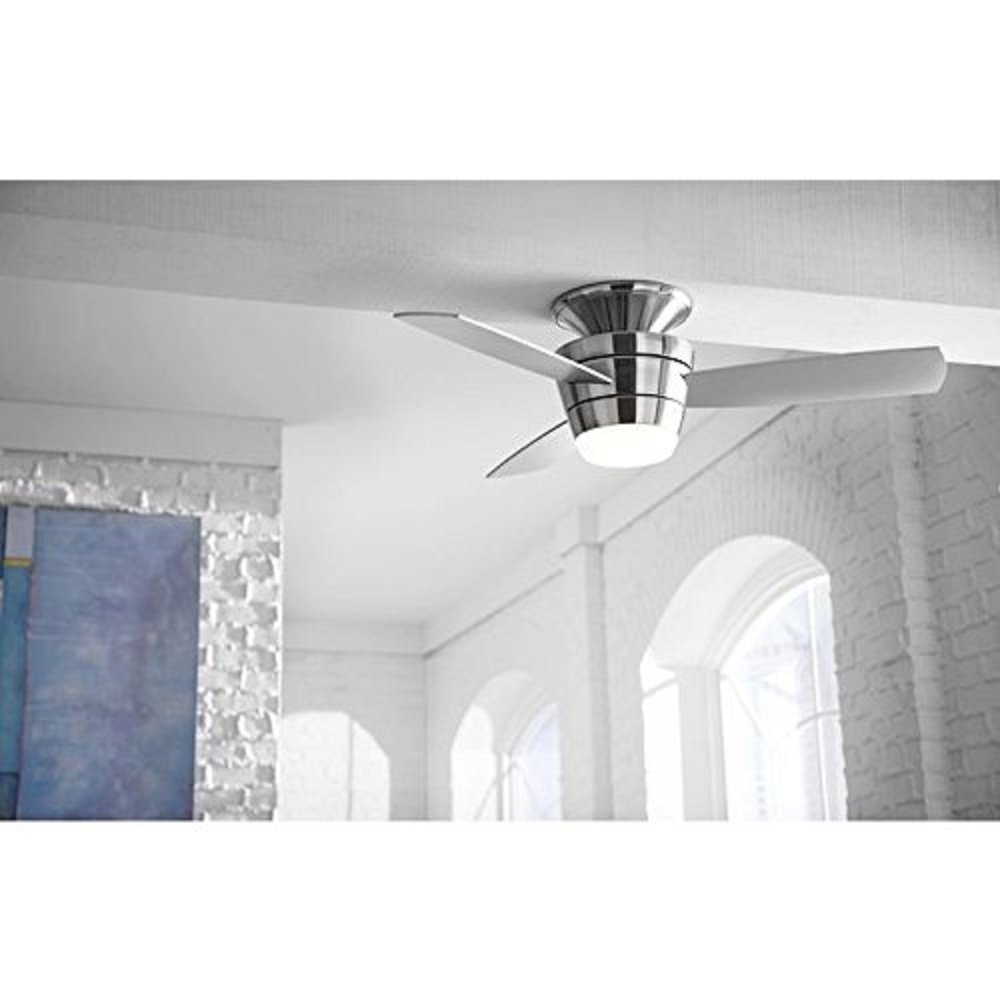 Harbor Breeze Mazon 44in Brushed Nickel Flush Mount Indoor Ceiling Fan