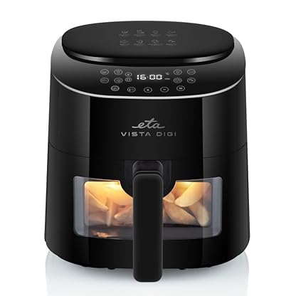 ETA Heißluftfritteuse Vista Digi I 4.3 Liter Fritteuse I 1300 Watt I 40-220°C I Ansichtsfenster I Touch Display I Timer
