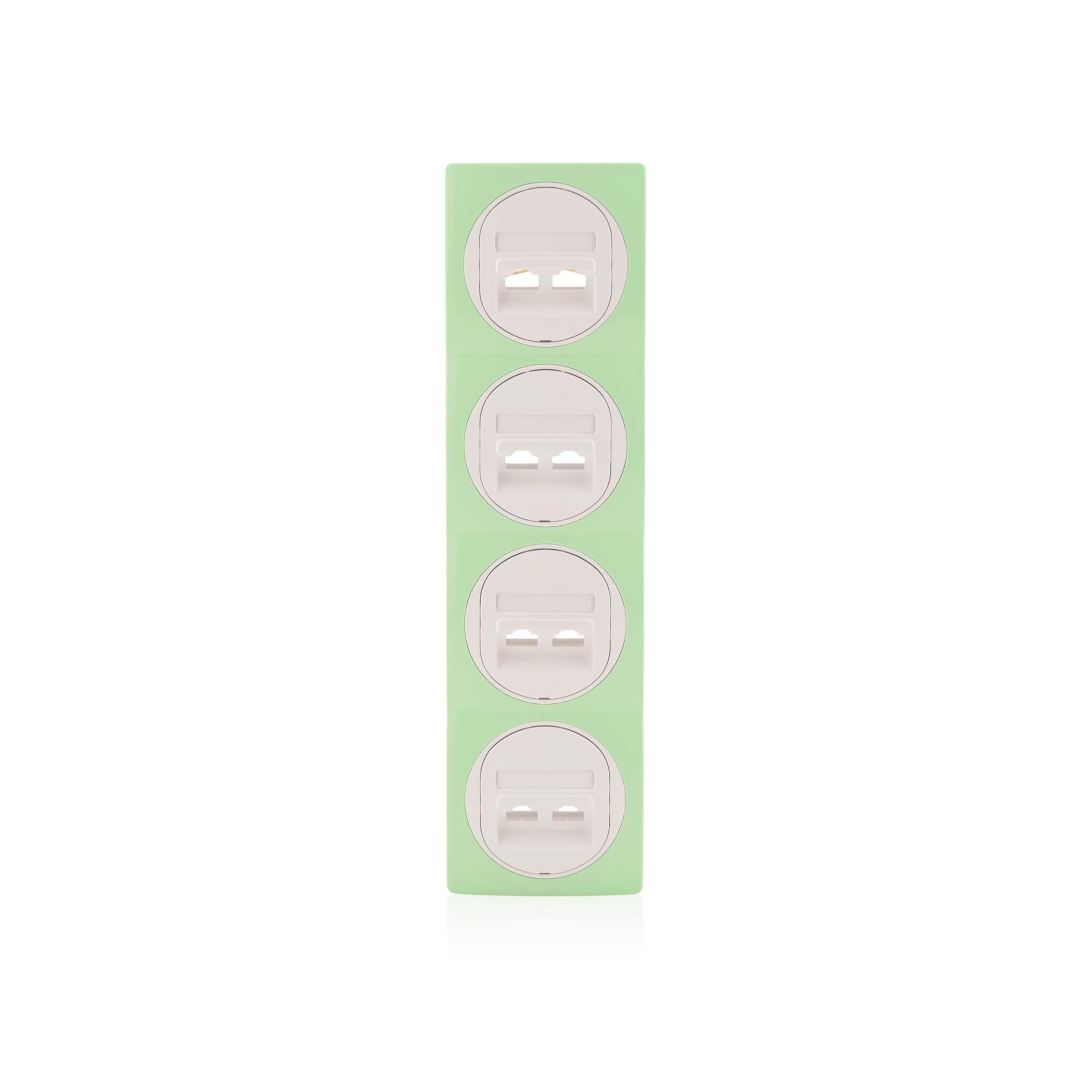 4x Datenbuchse Nobilis Set Weiß 2xRJ45 Cat 6 FTP Ø 60mm & 4-fach Rahmen vertikal Grün/Weiß 80x293 mm
