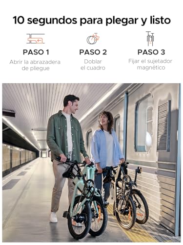 Miniatura 7 de Engwe Bicicleta Eléctrica Plegable, Batería 36v 9.6ah, Hasta 80km, Motor 250w, Hasta 25km H, Neumáticos 20 1.95 Pulgadas, Bici Eléctrica P20 Commuter Negro