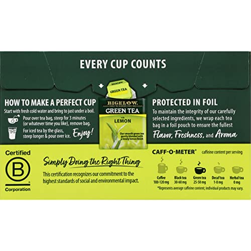 Image of BigelowTea Green Tea With Lemon (Caffeinated), 20 Count (Pack of 2)