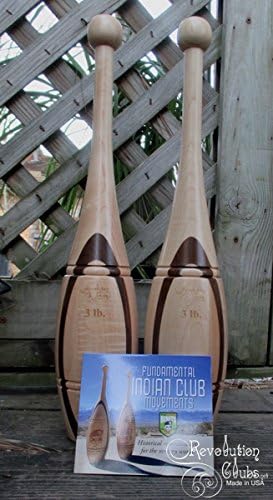 Indian Clubs - Walnut & Maple - 3 Pound Pair with Training DVD