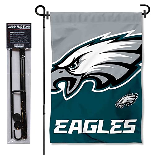 WinCraft Philadelphia Eagles Bold Logo Garden Flag and Flagpole Mount