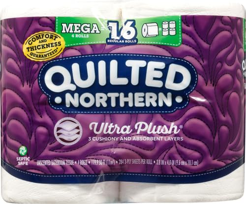 Miniatura 2 de Quilted Northern Papel higiénico ultra afelpado, 4 megarrollos  16 rollos regulares, papel de baño de 3 capas