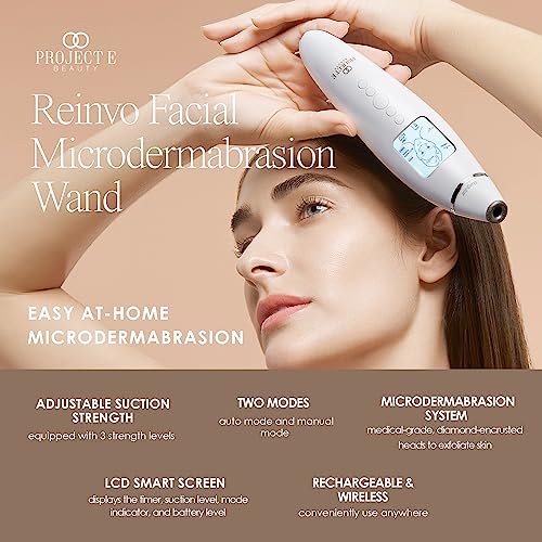 Reinvo Facial Microdermabrasion Wand by Project E Beauty, White - Image 3