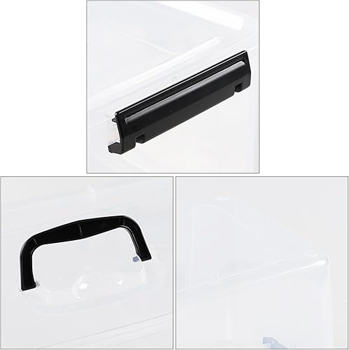 Miniatura 3 de 4 paquetes de contenedores de plástico de 10 cuartos de galón con tapas, contenedores de almacenamiento apilables para organizar, caja de