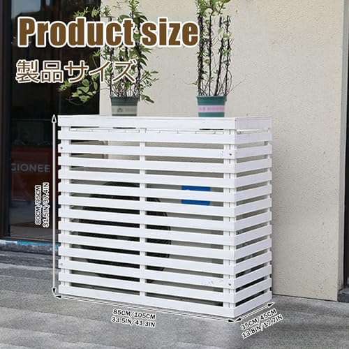 Soporte para flores y cubierta de madera maciza azul para ocultar aire acondicionado 3