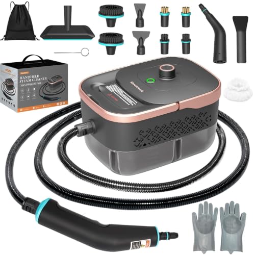 Steam Cleaner, Portable Steamer for Cleaning with 16pcs Accessories, 15s Heat-Up, Handheld Steam Cleaner for Home, Bathroom Mildew, Bed Bugs, Floor, Grout, Tile, Grease & Car Detailing