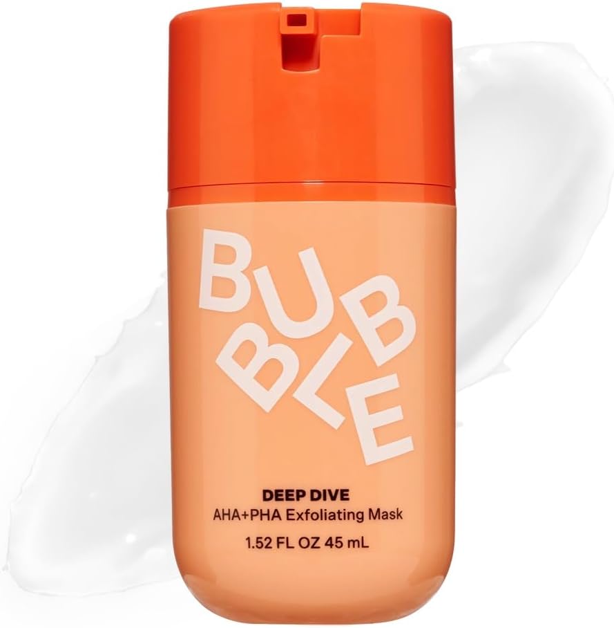 Mascarilla exfoliante Deep Dive AHA + PHA - Exfoliante facial suave con control de aceite - Promueve un tono de piel más uniforme - Cuidado de la piel enriquecido con ácido azelaico y extracto de corteza de sauce (45 ml)