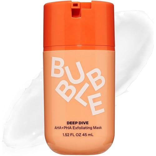 Bubble Skincare Deep Dive AHA + PHA Exfoliating Mask - Gentle Facial Exfoliator with Oil Control - Promotes a More Even Skin Tone - Skin Care Enriched with Azelaic Acid and Willow Bark Extract (45ml)