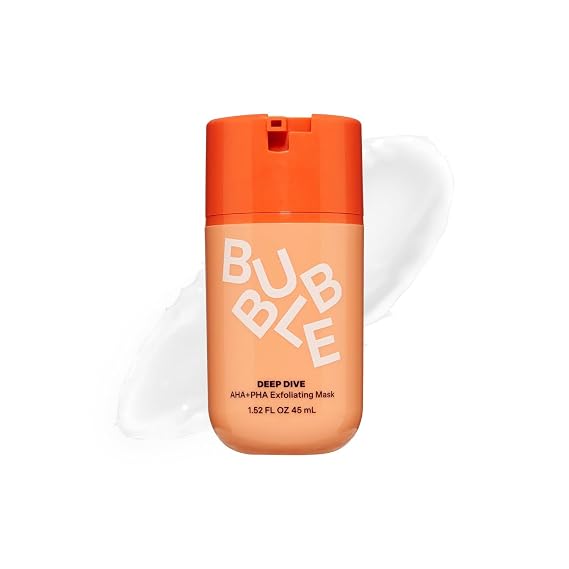 Bubble Skincare Deep Dive AHA + PHA Exfoliating Mask - Gentle Facial Exfoliator with Oil Control - Promotes a More Even Skin Tone - Skin Care Enriched with Azelaic Acid and Willow Bark Extract (45ml)