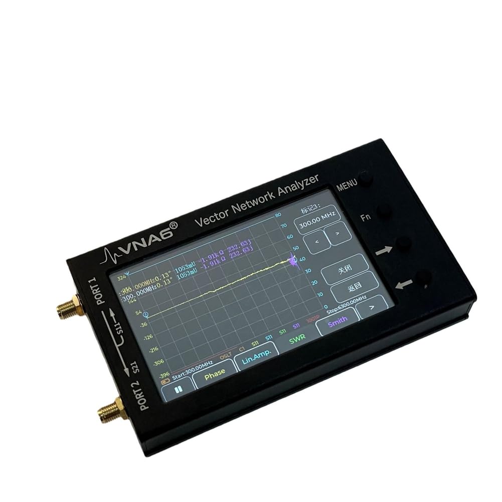VNA für MF/HF/VHF/UHF/SHF Antennenmesswerkzeug - Tragbarer VNA6 Vektor-Netzwerkanalysator (1MHz - 6GHz), Misst die Parameter S11 und S21.
