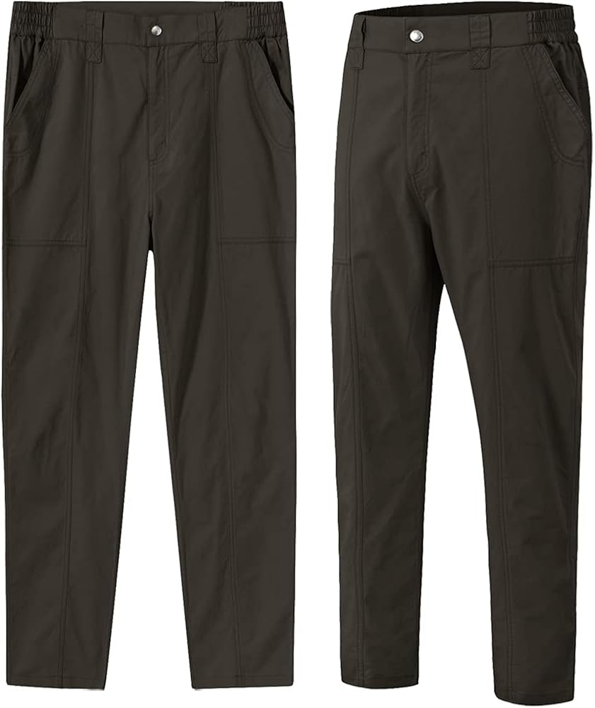 MoFiz Men's Flat Front Golf Pant Adjustable Wasit 4-Pockets Cargo Hiking Pants : Clothing, Shoes & Jewelry