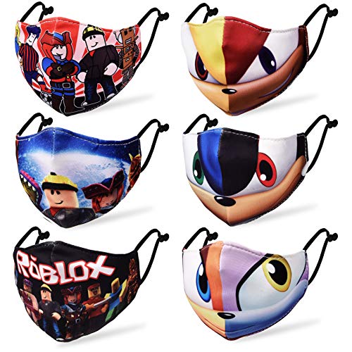 CIKIShield 6Pcs Washable Kids Cloth Face Mask Boys Reusable Face Masks Adjustable Breathable Childrens Mask