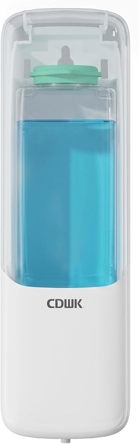 Soap Dispenser Wall Mount, 300ml No-Drill Adhesive or Screw Mounting