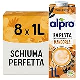 ALPRO BARISTA, Bevanda alla MANDORLA, Alternativa Vegetale al Latte, Naturalmente Senza Lattosio, Ideale con il Caffè - 8 confezioni x 1 Litro