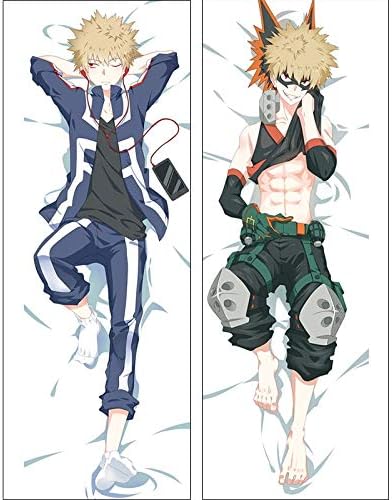 Tamengi My Hero Academia Katsuki Bakugo Anime Hugging Body Dakimakura Funda de almohada Boku no Hero 19.7x53.9 in (20x54 pulgadas), 20 x 54