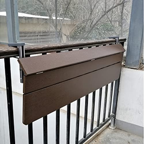 Mesa imitación madera para barandilla de patio marrón 3
