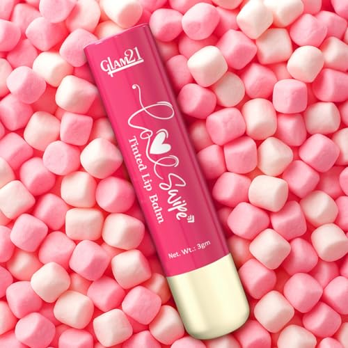 Image of Glam21 Love Swipe Tinted Lip Balm | Goodness Of Vitamin-C, HA, Ceramide & SPF 30 | Radiance Boost,Hydrated Lips, Repair The Lips & UV Defense - Lush Plum & Pink Marshmallow |3gm Each -Combo Pack Of 2