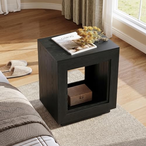 Little Tree End Table with Storage, 24" Square Side Table for Living Room by LITTLE TREE - Used condition - Image 5
