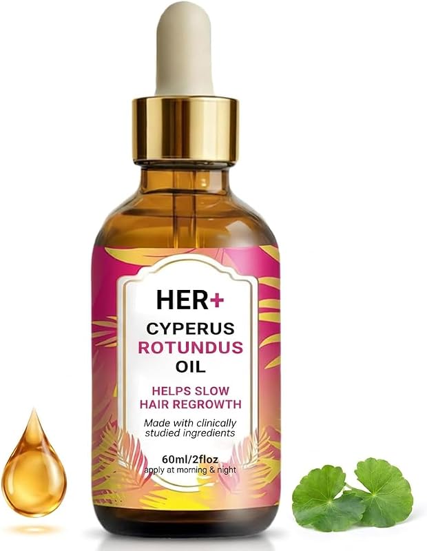 Óleo de Cyperus Rotundus Her+ Axis para cuidados da pele, 60 mL