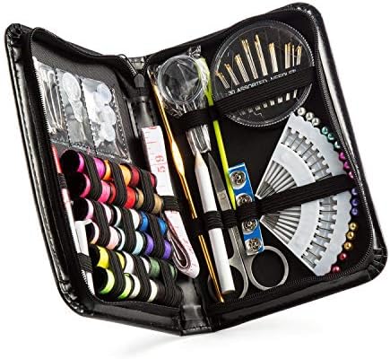 Qisiewell Sewing Kit Travel Emergency Mini Home Office Sewing Supplies Kit 90 Premium Portable Sewing Accessories Kit for Adults Kids Girls Beginners 18 Spools of Thread for Daily Mending